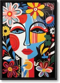 boho-dekoracja-plakat-a4-kobieta-kwiaty-boho-abstrakcja