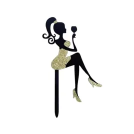 topper-na-tort-kobieta-z-kieliszkiem-czarno-zloty