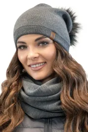 vivisence-70105kmpl-grafitowy-cieply-damski-pompon-komplet-czapka-komin