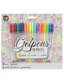 grafix-zestaw-dlugopisow-zelowych-18szt-neon-pastel-brokat