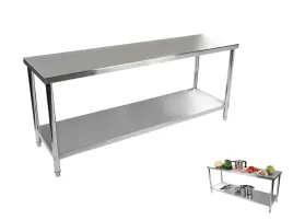 stol-gastronomiczny-centralny-blat-roboczy-200x60cm-z-polka-stal-nierdzewna