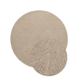 dywan-okragly-welniany-do-salonu-150cm-bezowy-wzor-w-polkola-efekt-3d
