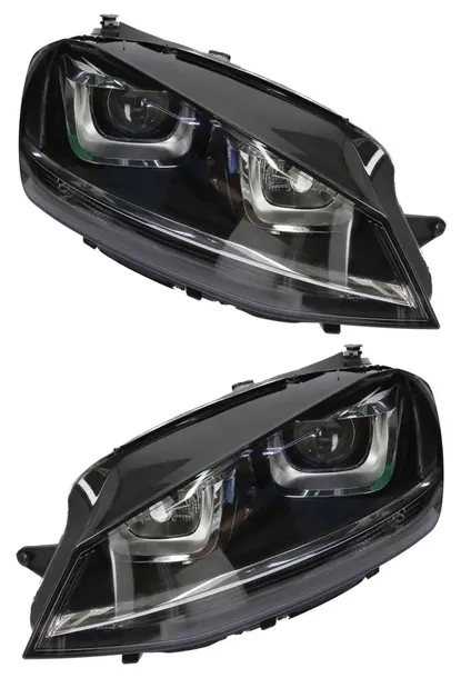 REFLEKTORY LAMPY VW GOLF VII 12-17 BI-KSENON KOMPLET TYC + SILNICZKI