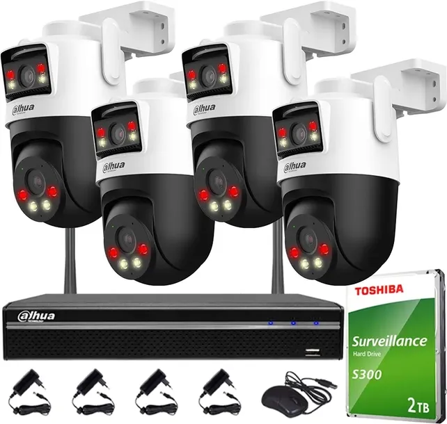 Zestaw WIFI 5MP+5MP DAHUA 4x Kamera Obrotowa P5D-5F-PV Zewnętrzny Dual Ligh