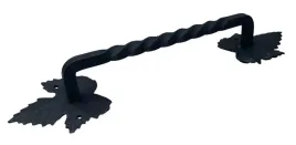 antaba-drzwiowa-uchwyt-do-drzwi-kuta-ozdobna-czarna-210mm-lisc-klonu