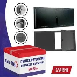 drzwiczki-rewizyjne-inspekcyjne-dwuskrzydlowe-maxi-120x30cm-czarne-pokretlo