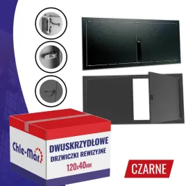 drzwiczki-rewizyjne-inspekcyjne-dwuskrzydlowe-maxi-120x40cm-czarne-pokretlo