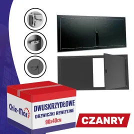 drzwiczki-rewizyjne-inspekcyjne-dwuskrzydlowe-maxi-90x40cm-czarne-pokretlo