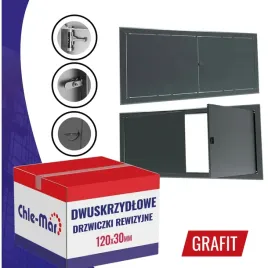 drzwiczki-rewizyjne-inspekcyjne-dwuskrzydlowe-maxi-120x30cm-grafit-pokretlo