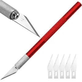 zestaw-skalpel-11-precyzyjny-ostry-czerwony-ht-noz-modelarski-5x-ostrze-11