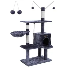 Zdjęcie produktu Drapak Dla Kota Słupek 134cm Drzewko 5 Poziomów Budka Legowisko + Zabawki