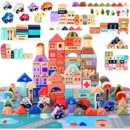 klocki-miasto-drewniane-auta-zestaw-puzzle-mata-115-klockow-edukacyjne