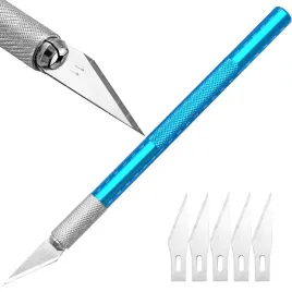 zestaw-skalpel-11-precyzyjny-ostry-blue-ht-noz-modelarski-5x-ostrze-11