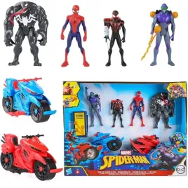 zestaw-4-figurek-spiderman-venom-goblin-miles-morales-2-pojazdy-akcesoria