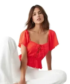 gina-tricot-czerwony-bluzka-miejska-z-falbana-i-wiazaniem-m-kwa