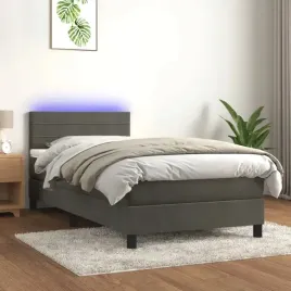 vidaxl-lozko-kontynentalne-z-materacem-i-led-szary-aksamit-90x200-cm