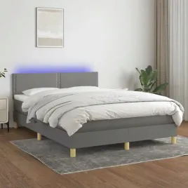 vidaxl-lozko-kontynentalne-z-materacem-ciemnoszara-tkanina-140x200cm