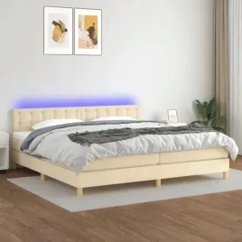 vidaxl-lozko-kontynentalne-z-materacem-kremowe-200x200-cm-tkanina