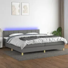 vidaxl-lozko-kontynentalne-z-materacem-ciemnoszara-tkanina-200x200cm