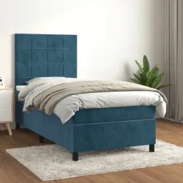 vidaxl-lozko-kontynentalne-z-materacem-niebieskie-aksamit-90x190-cm