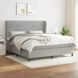 vidaxl-lozko-kontynentalne-z-materacem-jasnoszare-tkanina-160x200-cm