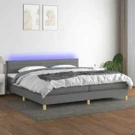 vidaxl-lozko-kontynentalne-z-materacem-ciemnoszara-tkanina-200x200cm