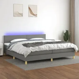 vidaxl-lozko-kontynentalne-z-materacem-ciemnoszara-tkanina-200x200cm