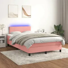 vidaxl-lozko-kontynentalne-z-materacem-i-led-rozowy-aksamit-120x200cm