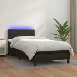 vidaxl-lozko-kontynentalne-z-materacem-i-led-czarna-ekoskora-90x200-cm