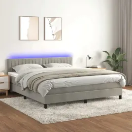 vidaxl-lozko-kontynentalne-z-materacem-i-led-szare-160x200cm-aksamit