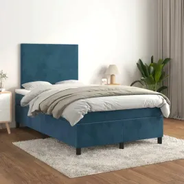 vidaxl-lozko-kontynentalne-z-materacem-ciemnoniebieskie-120x200-cm