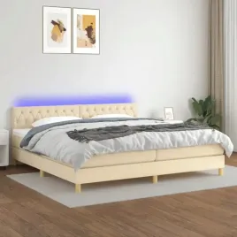vidaxl-lozko-kontynentalne-z-materacem-kremowe-200x200-cm-tkanina