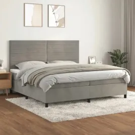 vidaxl-lozko-kontynentalne-z-materacem-jasnoszare-aksamit-200x200cm