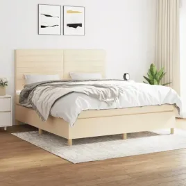 vidaxl-lozko-kontynentalne-z-materacem-kremowe-tkanina-160x200-cm