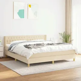 vidaxl-lozko-kontynentalne-z-materacem-kremowe-tkanina-180x200-cm