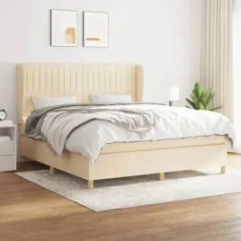 vidaxl-lozko-kontynentalne-z-materacem-kremowe-tkanina-160x200-cm