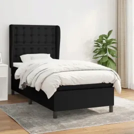 vidaxl-lozko-kontynentalne-z-materacem-czarne-tkanina-80x200-cm