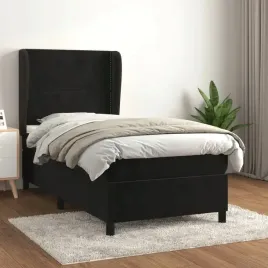 vidaxl-lozko-kontynentalne-z-materacem-czarne-aksamit-90x190-cm
