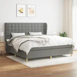 vidaxl-lozko-kontynentalne-z-materacem-ciemnoszara-tkanina-200x200-cm