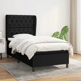 vidaxl-lozko-kontynentalne-z-materacem-czarne-tkanina-80x200-cm