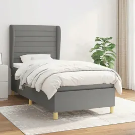 vidaxl-lozko-kontynentalne-z-materacem-ciemnoszara-tkanina-90x200-cm