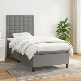 vidaxl-lozko-kontynentalne-z-materacem-ciemnoszara-tkanina-100x200-cm