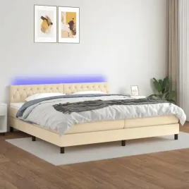 vidaxl-lozko-kontynentalne-z-materacem-kremowe-200x200-cm-tkanina
