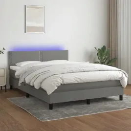 vidaxl-lozko-kontynentalne-z-materacem-ciemnoszara-tkanina-140x200cm