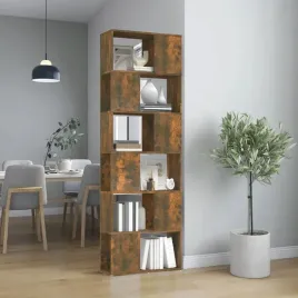 vidaxl-regal-na-ksiazki-przegroda-przydymiony-dab-60x24x186-cm