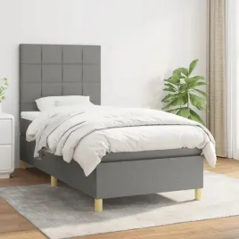 vidaxl-lozko-kontynentalne-z-materacem-ciemnoszara-tkanina-100x200-cm