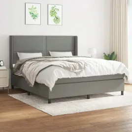 vidaxl-lozko-kontynentalne-z-materacem-ciemnoszara-tkanina-180x200-cm