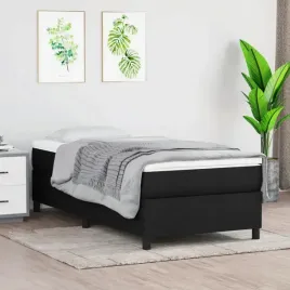vidaxl-lozko-kontynentalne-z-materacem-czarne-tkanina-100x200-cm