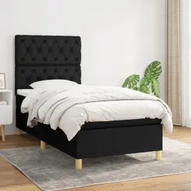 vidaxl-lozko-kontynentalne-z-materacem-czarne-tkanina-80x200-cm