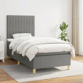 vidaxl-lozko-kontynentalne-z-materacem-ciemnoszara-tkanina-90x200-cm